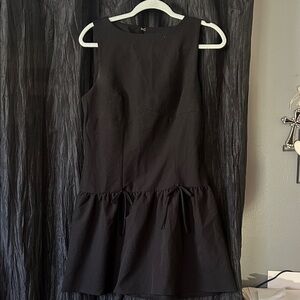 Black Bow Mini Drop Waist Dress Medium